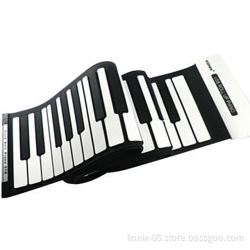 Roll-up Piano with 4 x AA Batteries or 6V DC Adapter, Weighs 1,000g